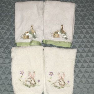Set of 4 bunny towels